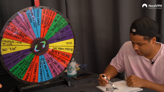 Nick reveals his drawing of Maya