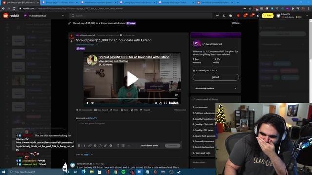 EsfandTV - what happened after shroud payed 11k for a date with esfand