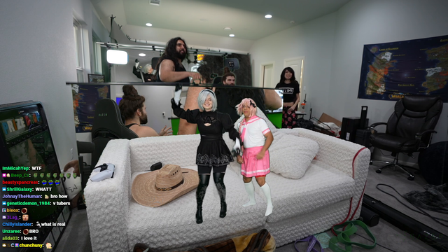 Esfand gets carried away with his green screens.