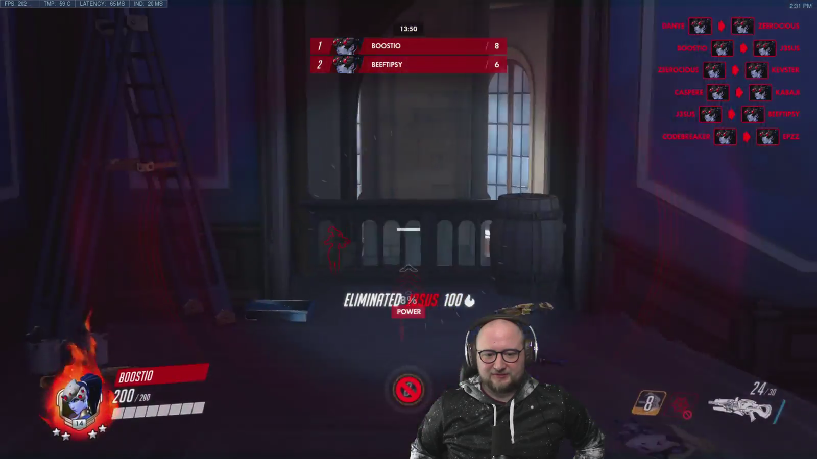 Players begin singing during an Overwatch headshot only tournament