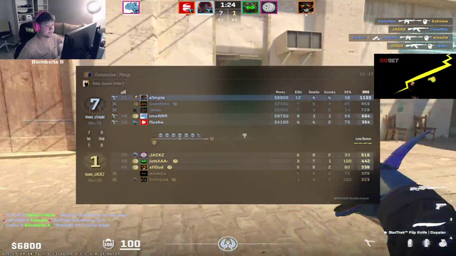 Flusha nades a smoke for S1mple