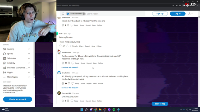 Train calls out snakes monopolizing twitch