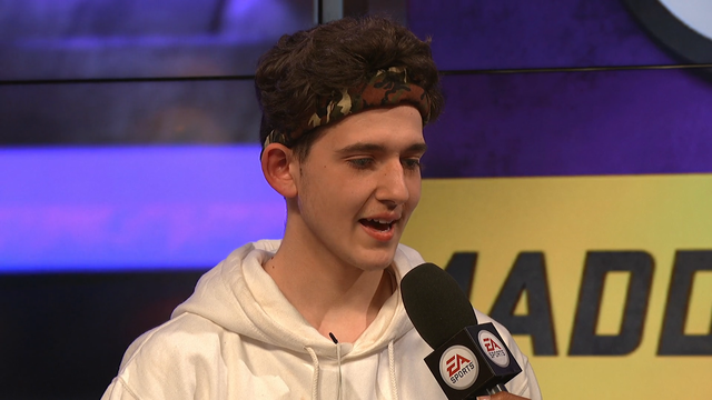 Reporter asks the Madden 18 Champion a 200 IQ question