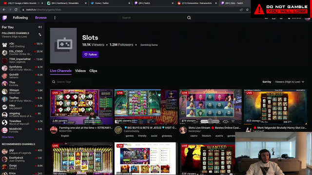 Trainwrecks shows gamba still being promoted on Twitch