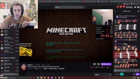 xQc on copium after Forsen beats his record