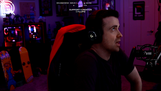 Lupo reacts to a joke