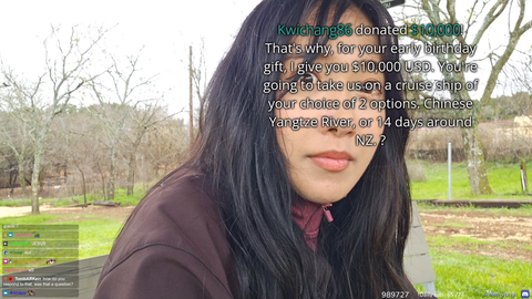 Jinny gets $10000 USD to go on a cruise ship