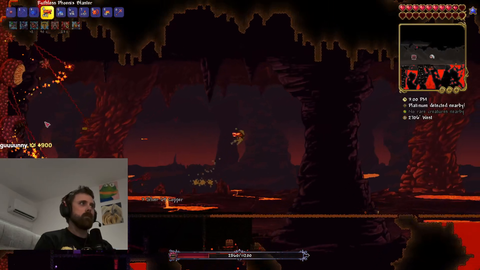 Forsen has a close call against a boss in Terraria
