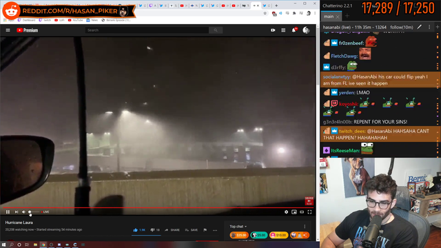 monkaW Storm chaser sees power explosion in Louisiana during Hurricane Laura