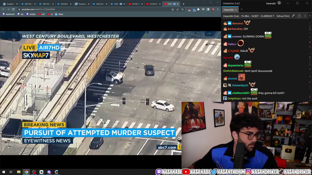 Car chase driver swaps vehicles mid-chase