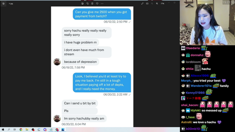 hachu on sliker scamming her..