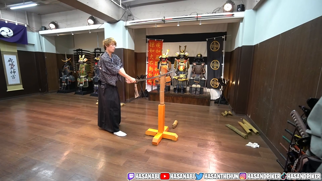 Perfect katana cut