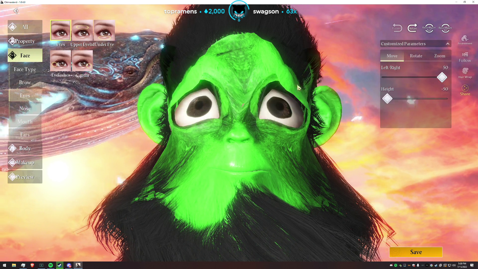 Lirik will play as a (cursed) monkey