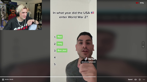 xQc thinks the US entered WW2 17 years after the end of WW2