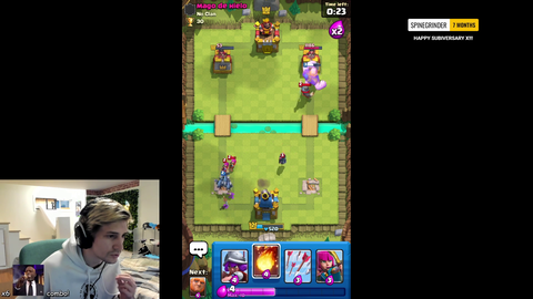 xQc 10 minutes into Clash Royale