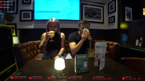 Elajjaz enjoys a cold one
