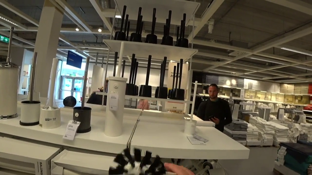 Soda tells Esfand at IKEA what he's done with a toilet brush.