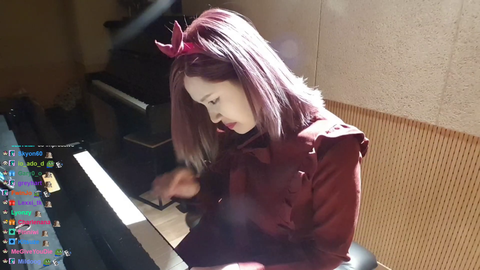 Hachubby in her element: improvising on the piano