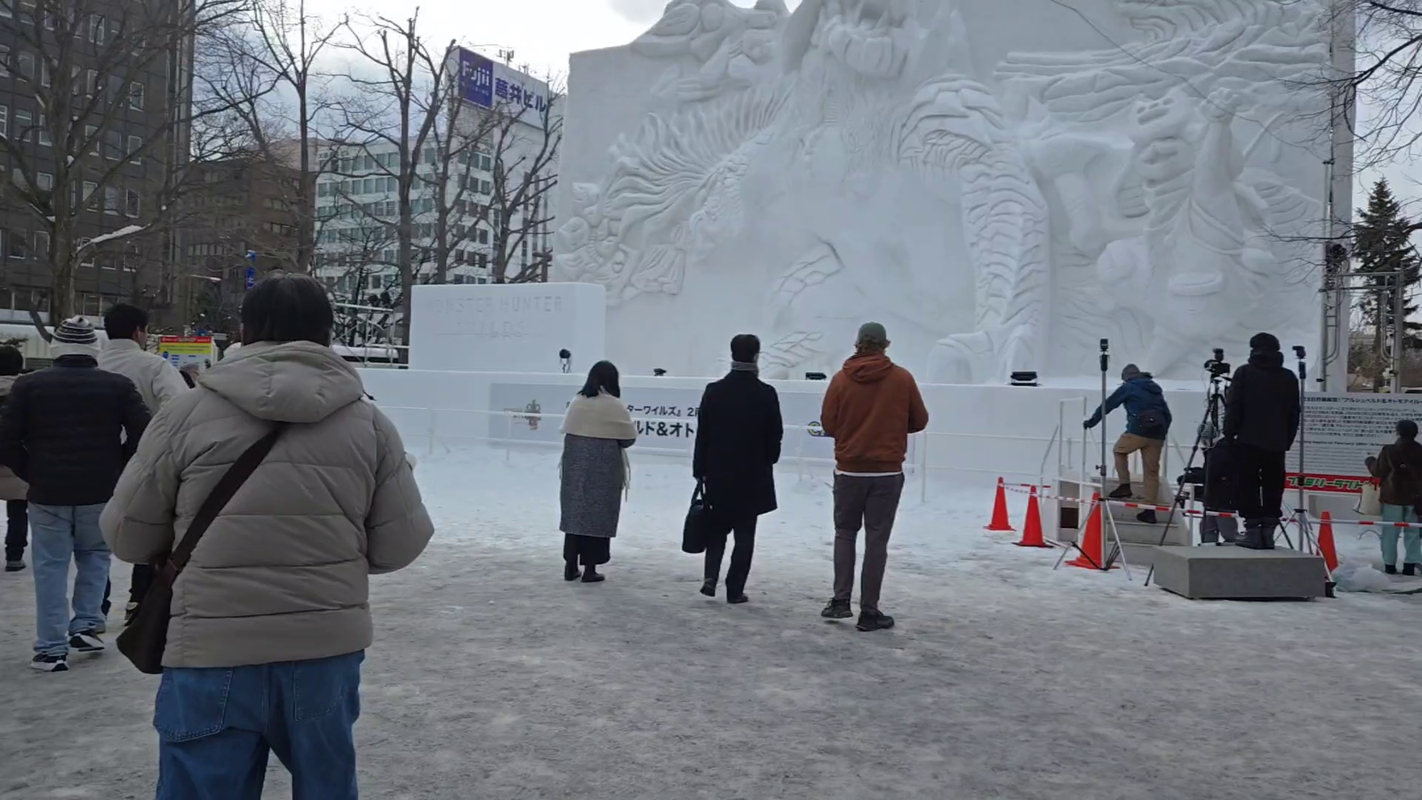 Monster Hunter ice sculpture at Sapporo Snow Festival