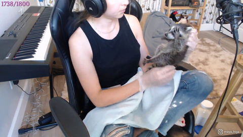 A real KKona girl and her raccoons