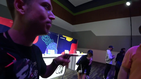 Jake stoked to see people lined up for him and runs into this