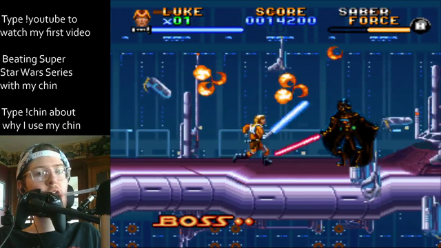 Handicap streamer beats Empire Strikes Back on the SNES with his Chin
