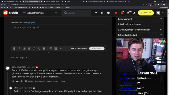 Goldenboy of twitch SHAMELESSLY defends PROVEN CHEATER QTcinderella (hasn't disabled clipping yet but might soon)
