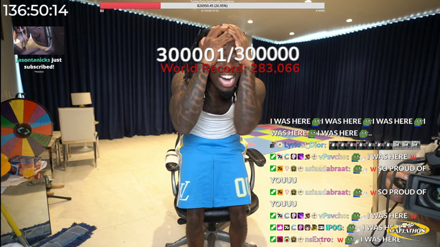 KaiCenat hits 300,000 Subs on twitch