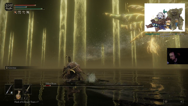 MoonMoon finally beats Elden Ring with 2037 deaths as a level 1 wretch.