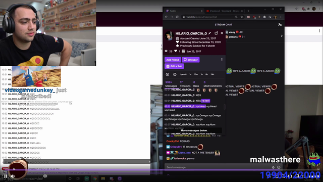 Mizkif checks XQC viewer logs