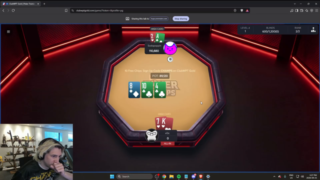xQc gets smoked vs Soda in a Poker 1v1 Match
