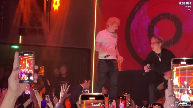 Ed Sheeran sings with Taka Moriuchi (ONE OK ROCK) in Tokyo, Japan