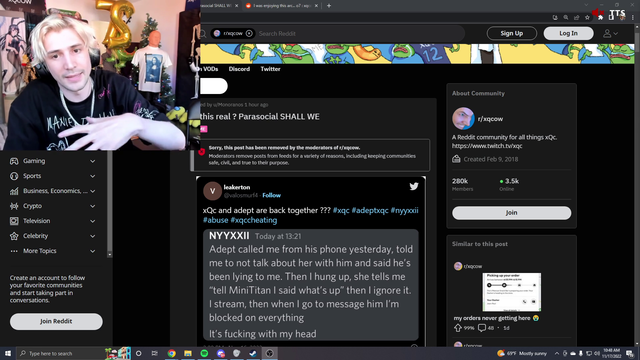 Adept accused X of Cheating, and thus ruined his relationship with NYYXXII.