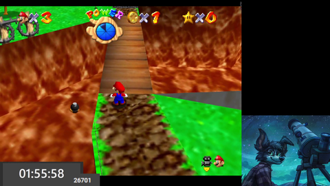 Blindfolded Mario 64 speed run with a trustworthy friend