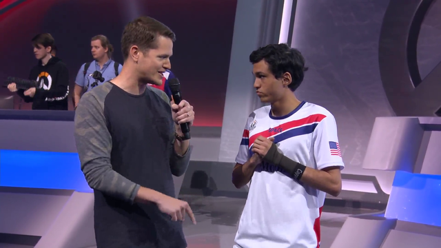 Space from Team USA has his juice sipped by Canadian rival