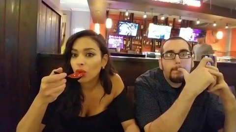 Strangers take the elevator