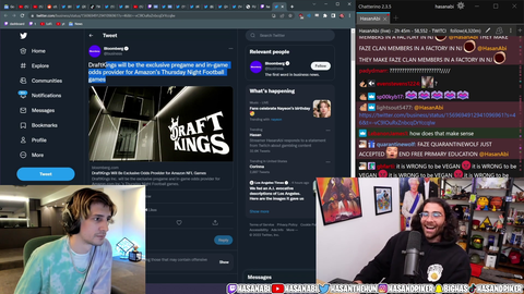 X questions why Hasan isn’t upset about sports betting. Receives answer shortly after.