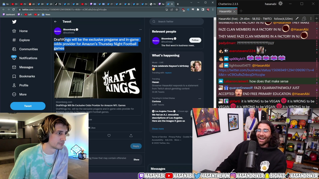 X questions why Hasan isn’t upset about sports betting. Receives answer shortly after.