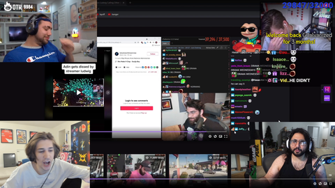 XQC On The Adin, Ludwig, Hasan, Mizkif, Esfand Drama