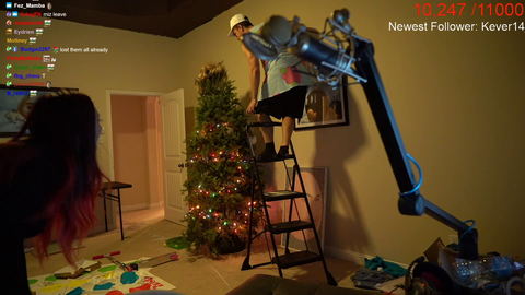 Humpty Dumpty stands on a ladder