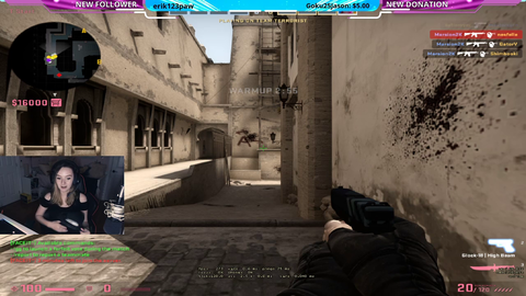 E-girl talking about favourite CS caster; gets a sub from him, freaks out and starts crying