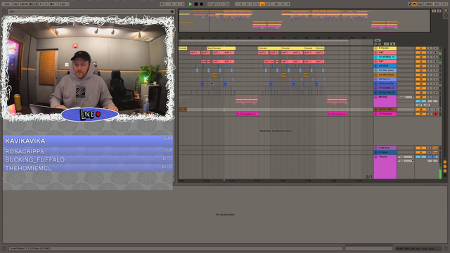Kenny Beats makes a beat on stream