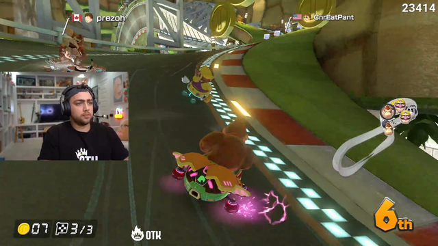 Mizkif with a 5Head Mario Kart 8 Skip