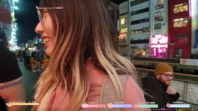 Random guy runs his fingers through streamers hair
