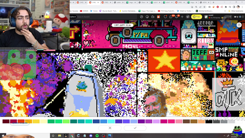 Miz, Will and Wubby complete Reckful's Space Duck on r/place