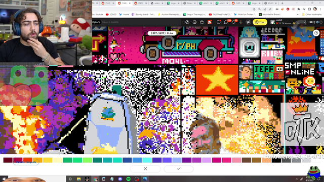 Miz, Will and Wubby complete Reckful's Space Duck on r/place