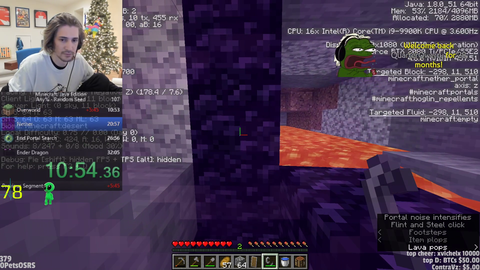 xQc gets an insanely lucky nether spawn