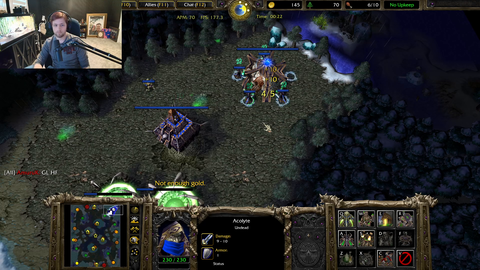 A sudden N drop during Soda's WC3 practice game