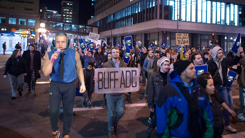 Protests outside of the TCS
