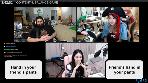 EsfandTV and Jinnytty play hands in friend's pants
